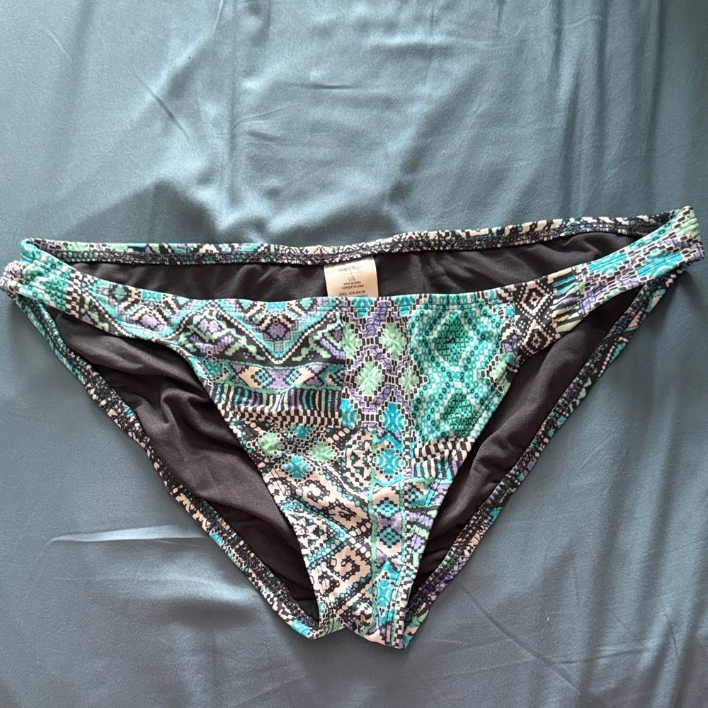 Teal Multi Print Bikini Bottom